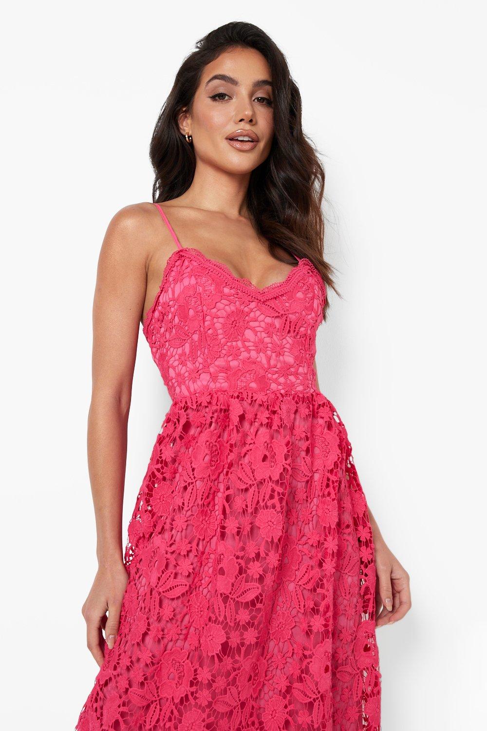 Crochet lace outlet skater dress